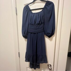 Navy cut out back dress
